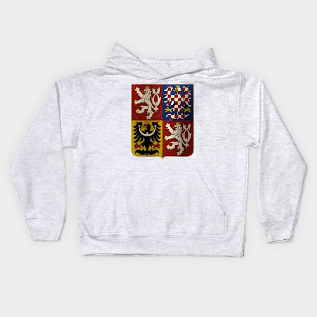 Czech Republic Coat of Arms and Starry Nights Shield Kids Hoodie by Family Heritage Gifts